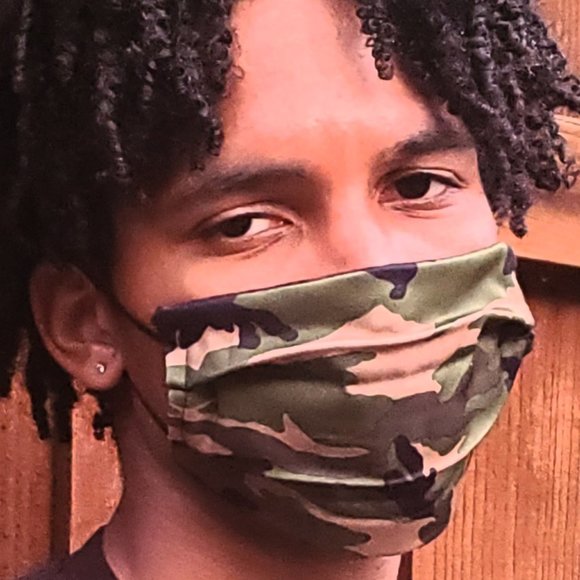 Camo Unisex Handmade Cotton Face Mask, Reuse/Wash. - Picture 6 of 6